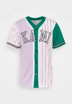 Prix Favorable Karl Kani COLLEGE BLOCK PINSTRIPE BASEBALL SHIRT UNISEX - T-shirt imprimé t-shirts col en v