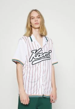 Karl Kani VARSITY BLOCK PINSTRIPE BASEBALL SHIRT - Chemise Prix Discount chemises col en v male