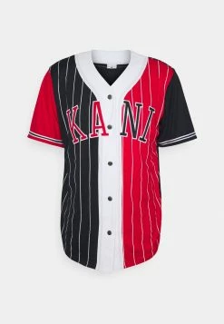 Karl Kani Prix Discount COLLEGE BLOCK PINSTRIPE BASEBALL SHIRT - Chemise chemises col en v male